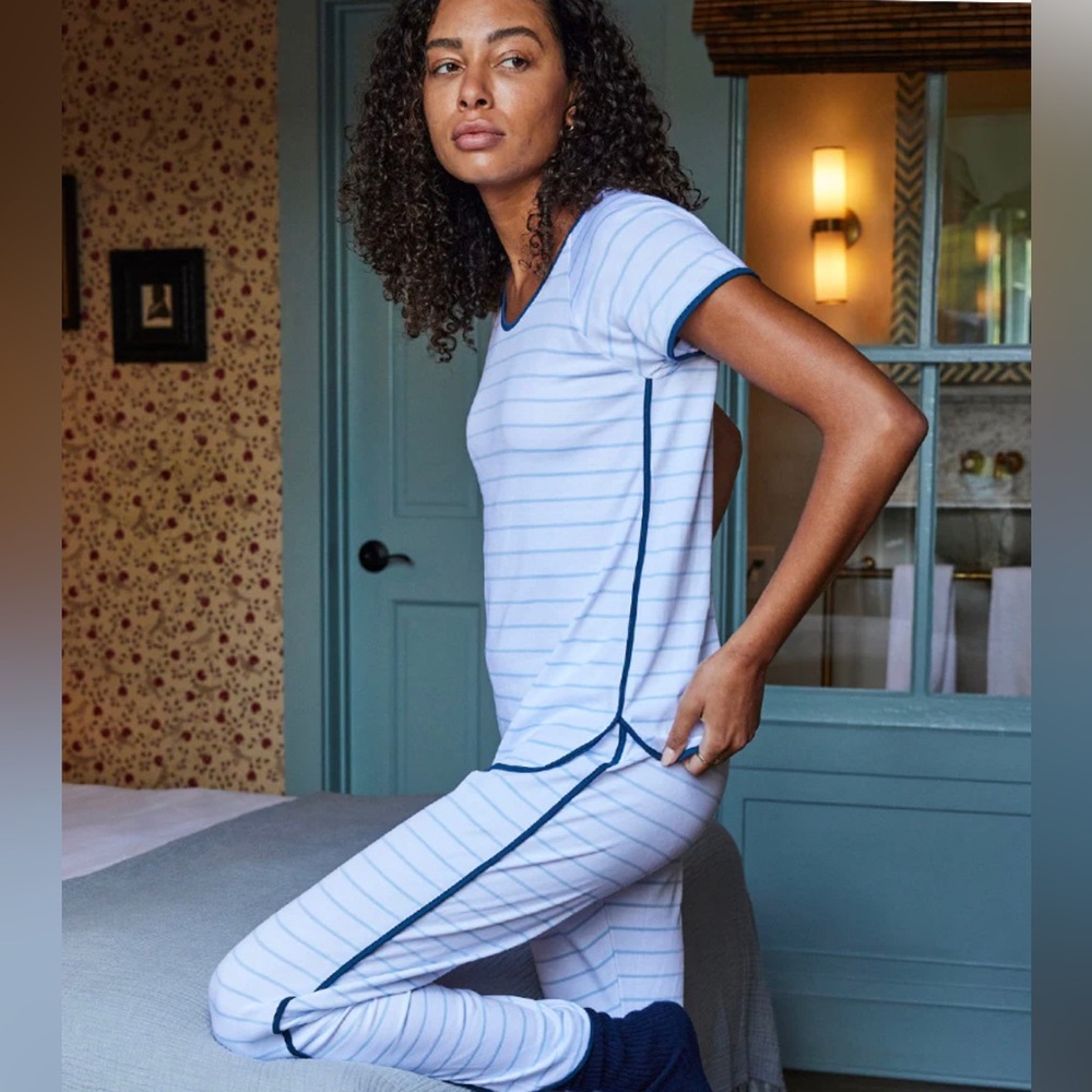 LAKE pajamas - Pima Short-Long Set in Marine - size Small